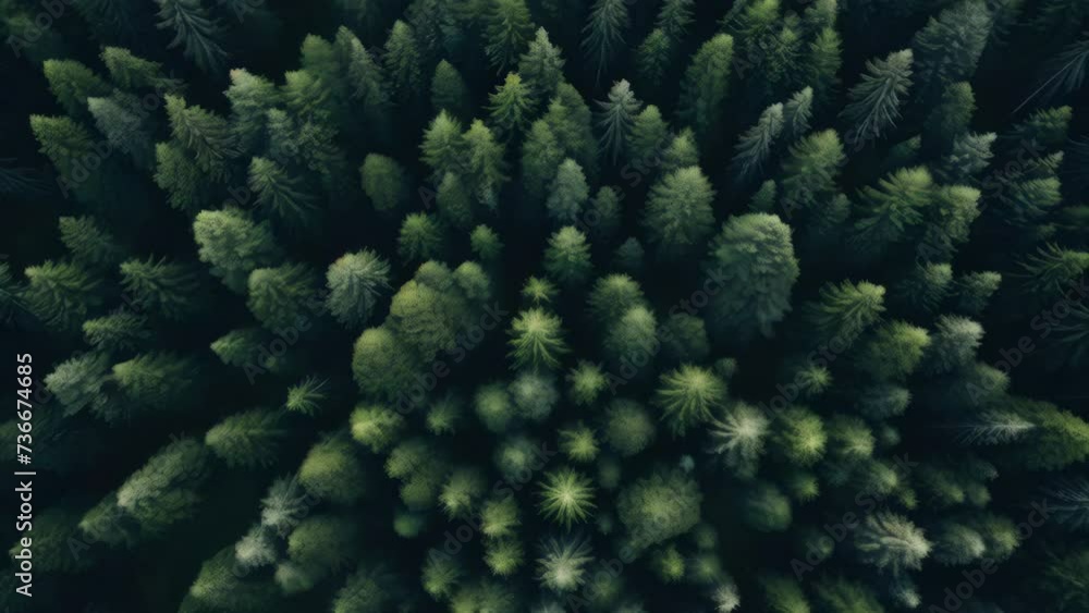 Beauty of lone pine tree from above