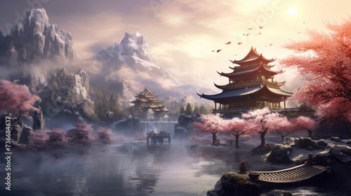 Chinese Style Fantasy Landscape Art