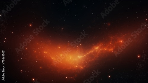 Fototapeta Naklejka Na Ścianę i Meble -  Orange space foggy background with a lot of stars