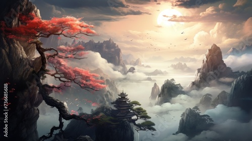 Chinese Style Fantasy Landscape Art © Damian Sobczyk