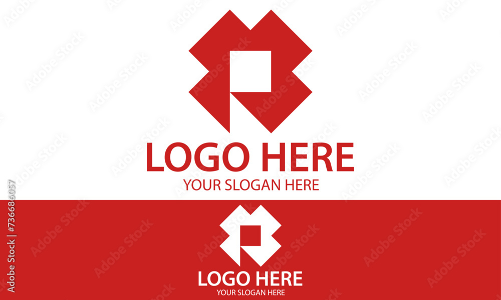 Red Color Abstract Open Box Square Triangle Logo Design Red Color Abstract Open Box Square Triangle Logo Design