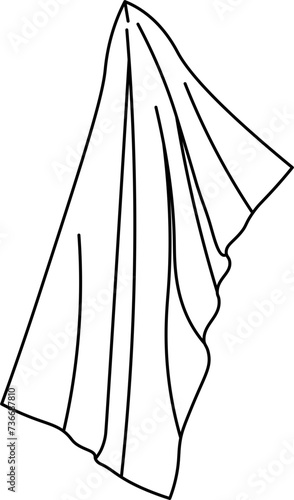Golf towel Outline Illustration Vector