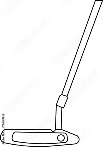 Golf putter Outline Illustration Vector