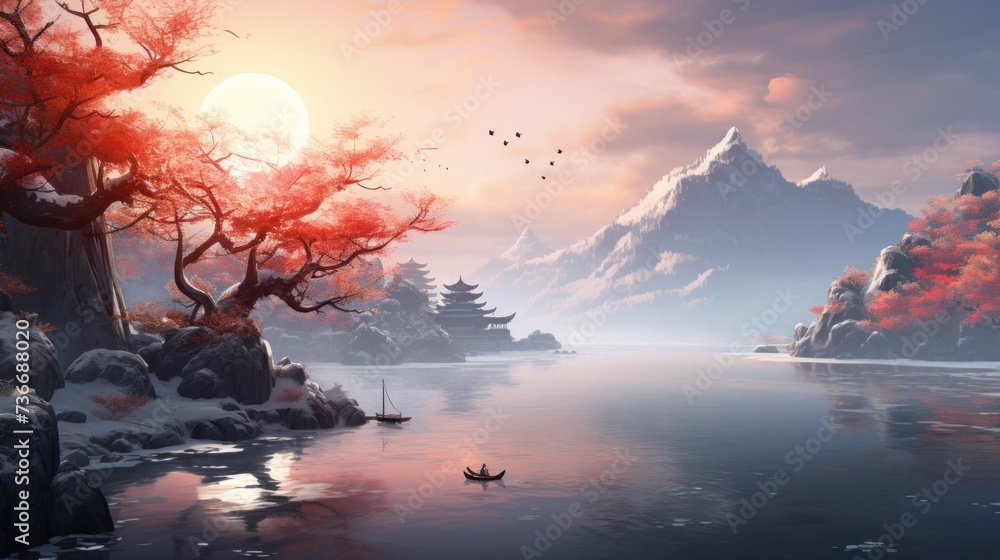 Chinese Style Fantasy Landscape Art