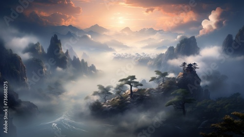 Chinese Style Fantasy Landscape Art