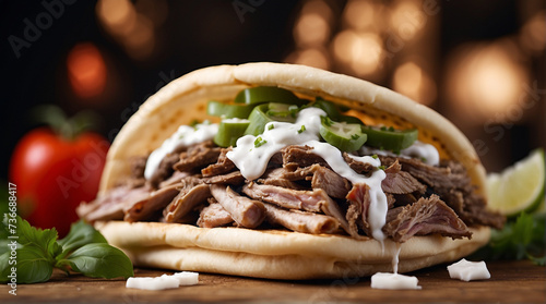 
Mediterranean Indulgence: Twin Greek Gyros with Shaved Lamb and Fresh Fixings