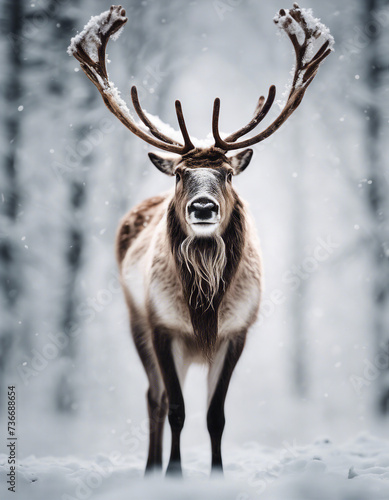 reindeer, isolated, white background    © abu