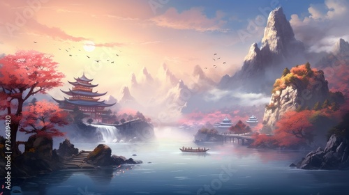 Chinese Style Fantasy Landscape Art