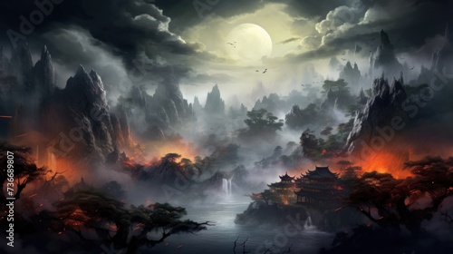 Chinese Style Fantasy Landscape Art