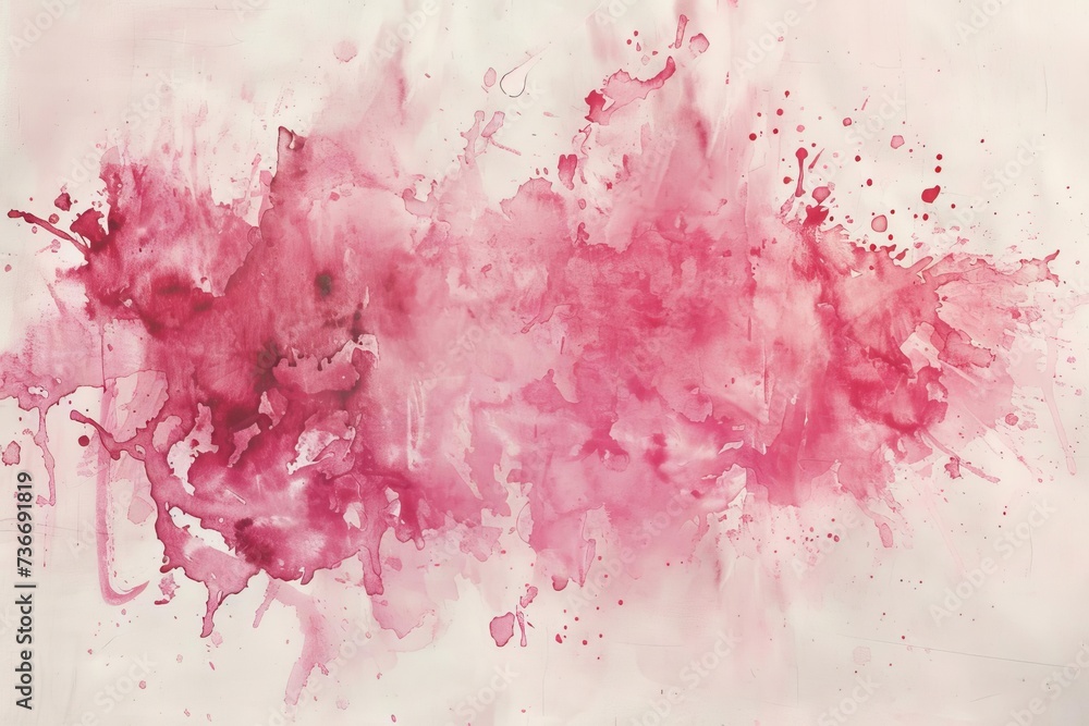 Elegant pink watercolor splash on a high-quality paper texture Perfect for artistic backgrounds Invitations And creative projects