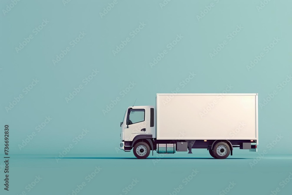 Sleek white delivery truck perfectly isolated on a clean background Emphasizing logistics and modern transportation services