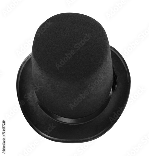 Bild auf Leinwand Black magician top hat isolated on white