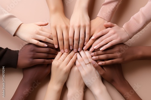 a group of hands in a circle