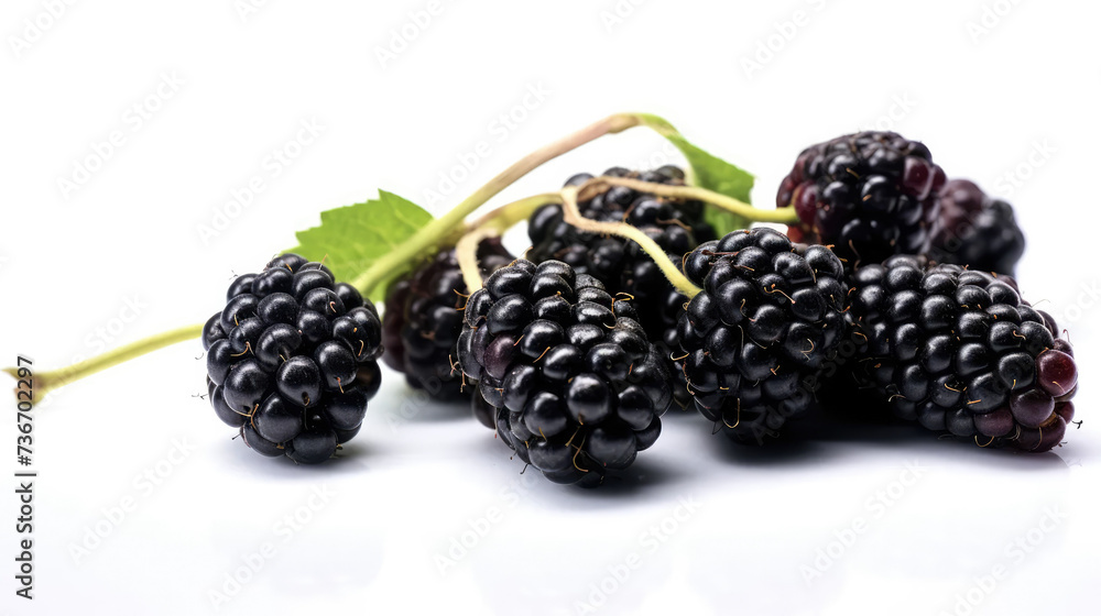 blackberries on white isolated background, fresh fruits with bright colors. blackberries on white isolated background, fresh fruits with bright colors.