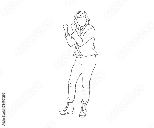 Girl, woman Line Drawing Ai, EPS, SVG, PNG, JPG zip file