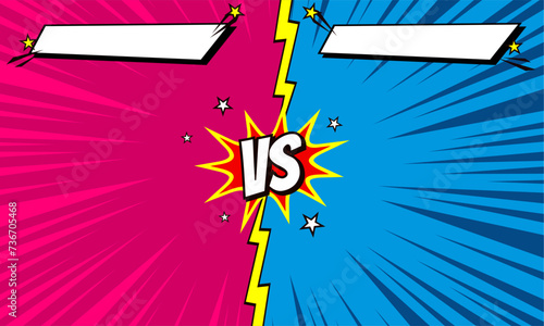 Comic versus cartoon fight template background