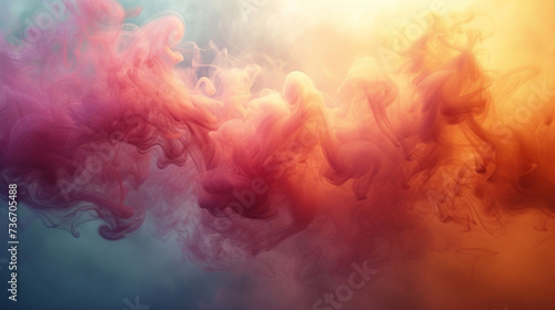 Macro shot of smoke in motion with soft edges and muted colors blending together in a dreamlike haze.