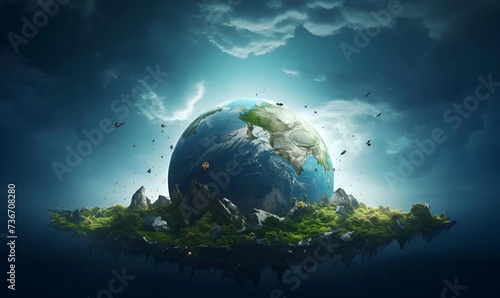 earth with green environment for earth day copy space © Ilham