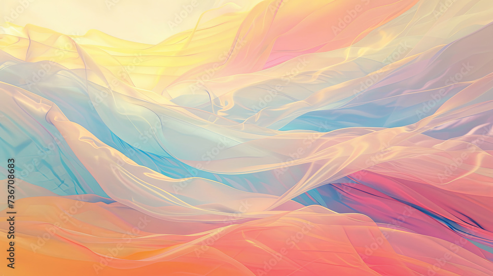A illustration of flowing pastel soothing colors for use as a graphic asset or graphic resource such as a background image for a project.