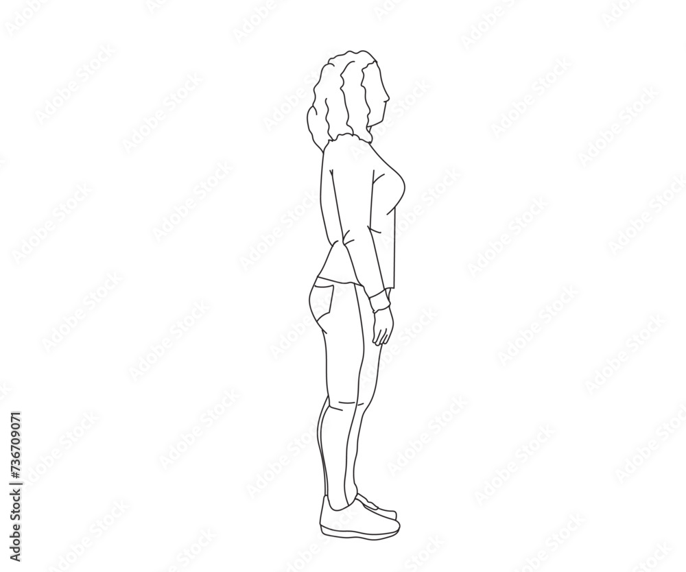 Girl, woman Line Drawing Ai, EPS, SVG, PNG, JPG zip file Girl, woman Line Drawing Ai, EPS, SVG, PNG, JPG zip file