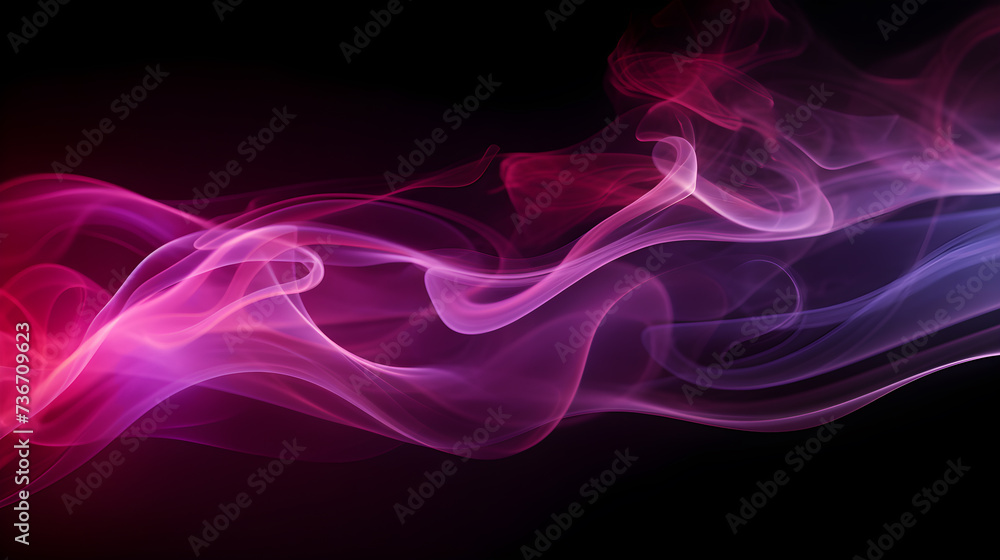 Naklejka premium Multicolored smoke on a black background