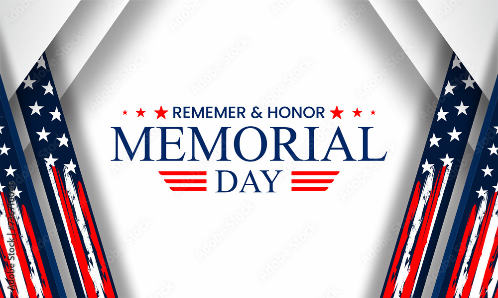 Memorial Day - Remember and honor with USA flag, Vector illustration. Memorial Day - Remember and honor with USA flag, Vector illustration.