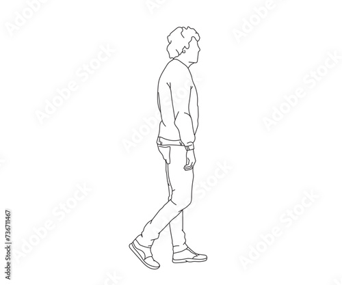 Man, Boy Line Drawing Ai, EPS, SVG, PNG, JPG zip file © LINDO