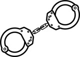 handcuffs Outline Illustration Vector