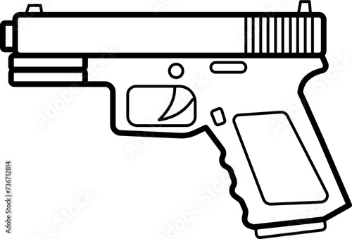gun Outline Illustration Vector
