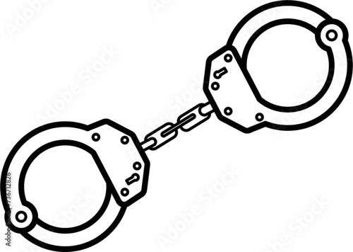 handcuffs Outline Illustration Vector photo