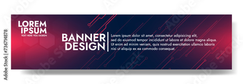 Gradient Digital technology banner. Futuristic banner for various design projects such as websites, presentations, print materials, social media posts