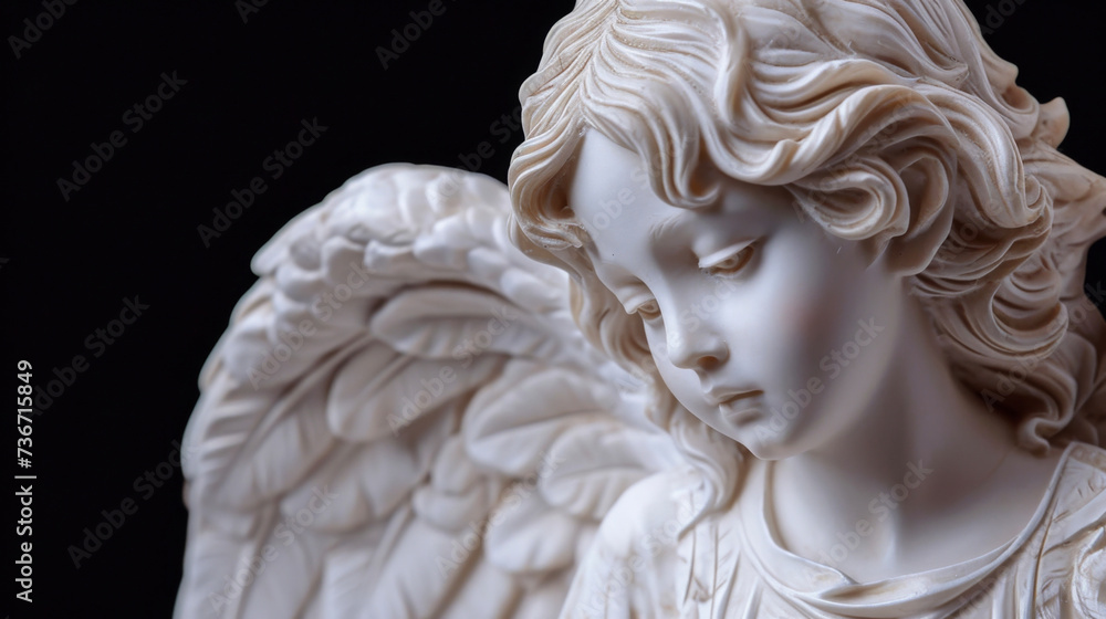 Intricately detailed this Gothic angel statue is a masterpiece of stone and marble with every feather and tel perfectly crafted. Intricately detailed this Gothic angel statue is a masterpiece of stone and marble with every feather and tel perfectly crafted.