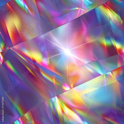 Iridescent rainbow prism light, seamless pattern © Georgina Burrows