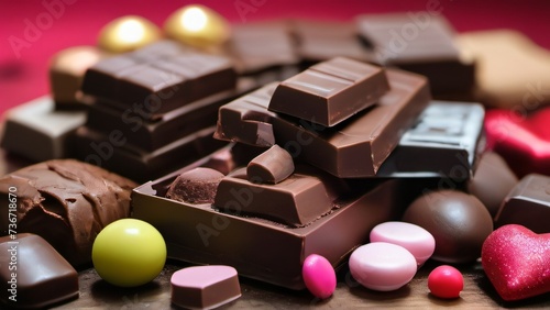 Photo Of A Pile Of Different Kinds Of Chocolate Con, Chocolate Day, Valentines Day, Valentines Week. © Pixel Matrix