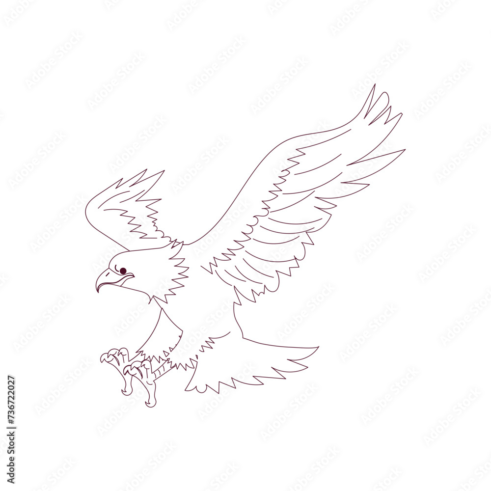 Obraz premium Eagle Outline Illustration