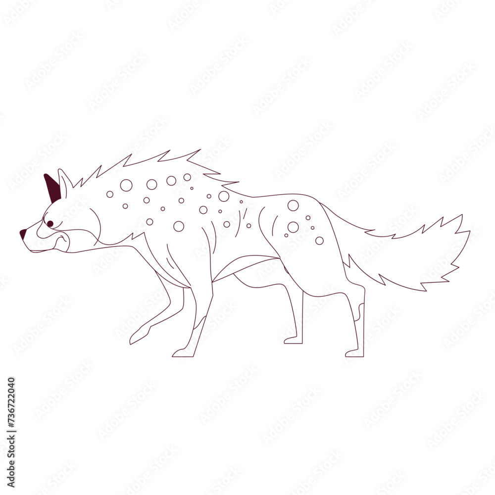 Hyena Outline Illustration