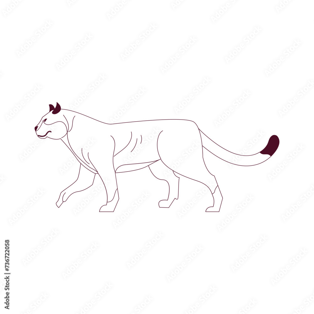 Obraz premium Puma Outline Illustration