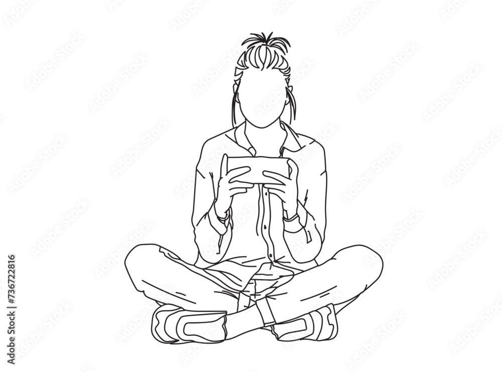 Girl, Woman Line Drawing Ai, EPS, SVG, PNG, JPG zip file Girl, Woman Line Drawing Ai, EPS, SVG, PNG, JPG zip file