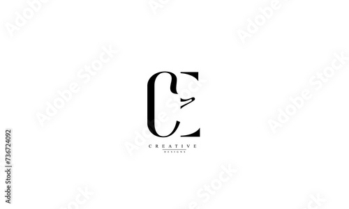Fototapeta Naklejka Na Ścianę i Meble -  Alphabet letters Initials Monogram logo CE EC C E