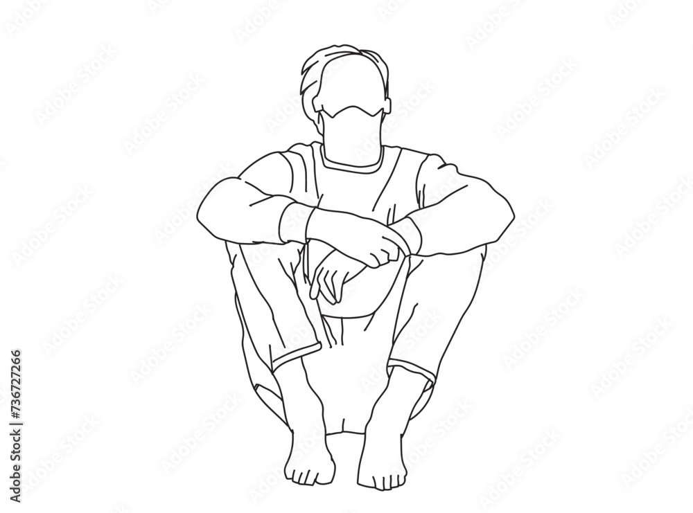 Man, Boy Line Drawing Ai, EPS, SVG, PNG, JPG zip file Man, Boy Line Drawing Ai, EPS, SVG, PNG, JPG zip file