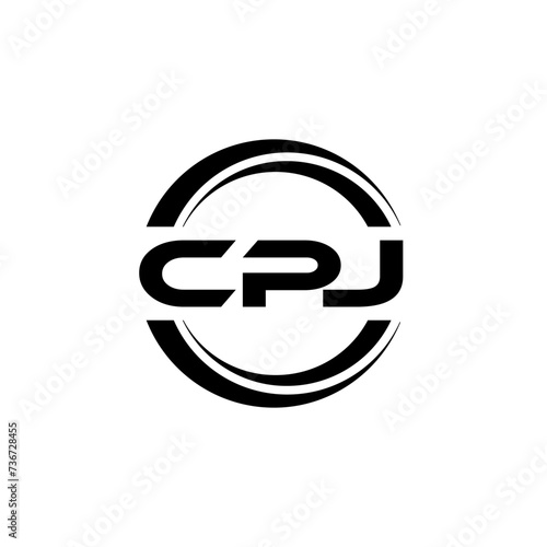 CPJ letter logo design with white background in illustrator, vector logo modern alphabet font overlap style. calligraphy designs for logo, Poster, Invitation, etc. © Aftab