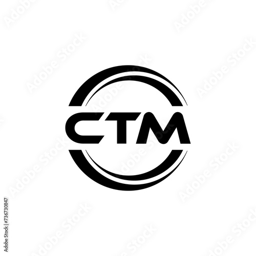 CTM letter logo design with white background in illustrator, vector logo modern alphabet font overlap style. calligraphy designs for logo, Poster, Invitation, etc. photo