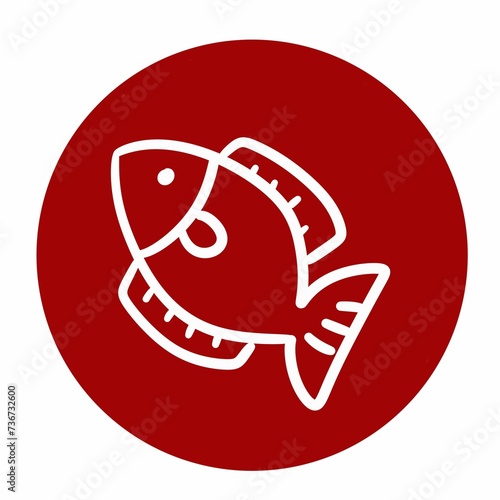 fish icon symbol on white background