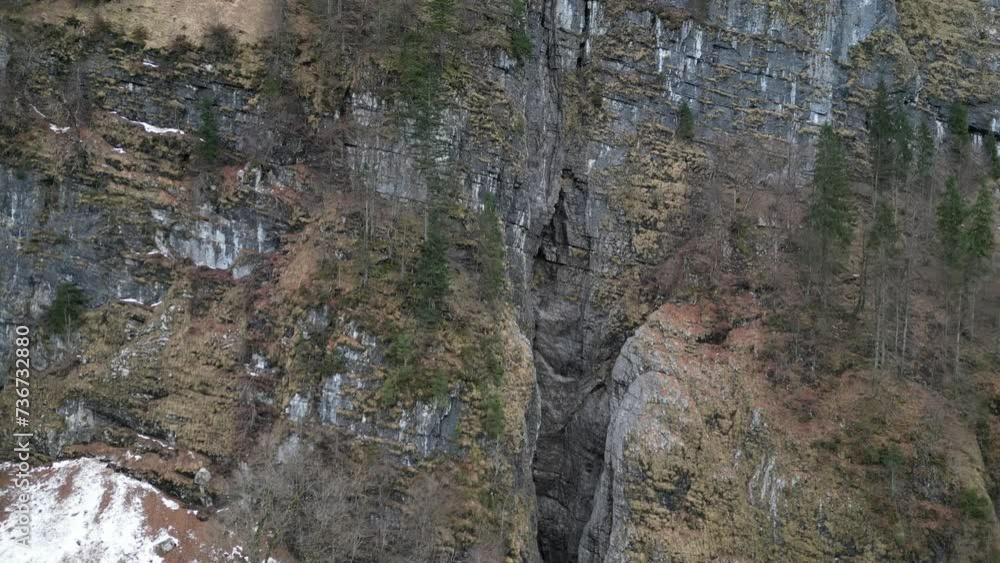 Klöntalersee Switzerland Glarus rising view of the rocky cliffs Klöntalersee Switzerland Glarus rising view of the rocky cliffs