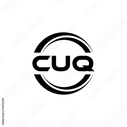 CUQ letter logo design with white background in illustrator  vector logo modern alphabet font overlap style. calligraphy designs for logo  Poster  Invitation  etc.