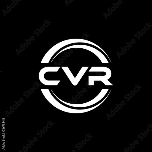 CVR letter logo design with black background in illustrator, vector logo modern alphabet font overlap style. calligraphy designs for logo, Poster, Invitation, etc. photo