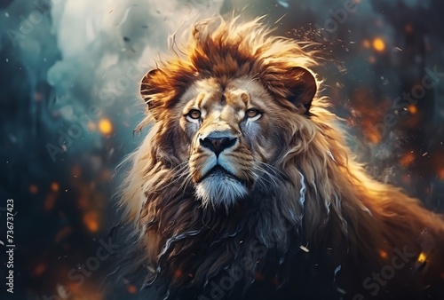 a lion with a mane © ion