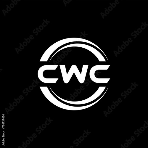 CWC letter logo design with black background in illustrator, vector logo modern alphabet font overlap style. calligraphy designs for logo, Poster, Invitation, etc.