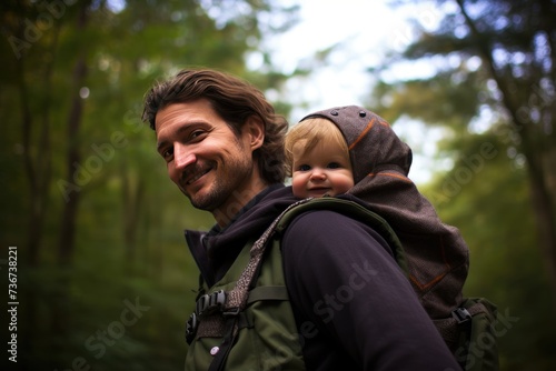Babywearing Adventure: Going for a walk while babywearing, fostering closeness. © OhmArt