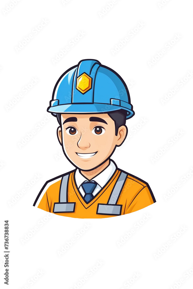 Cute engineer character cartoon icon illustration Cute engineer character cartoon icon illustration
